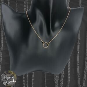 Gold Circle Charm Necklace